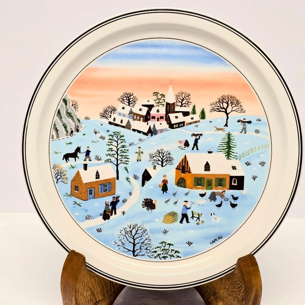 Villeroy & Boch Design Naif by Laplau Four Seasons Wall Plate Winter Christmas